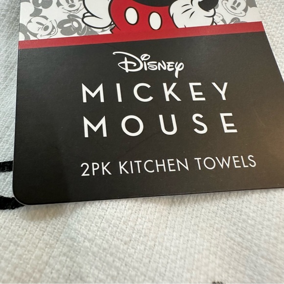 NWT Two Mickey Mouse Kitchen Towels Disney White and Black - Picture 5 of 5